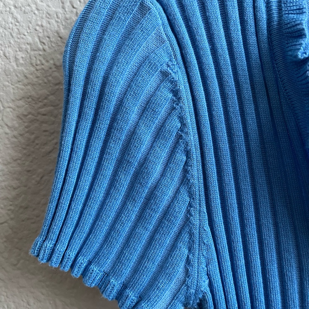Love Tree Blue Ribbed Button-Up Cardigan - Picture 4 of 4